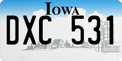 IA license plate DXC531