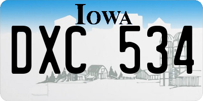 IA license plate DXC534