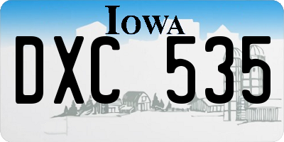 IA license plate DXC535