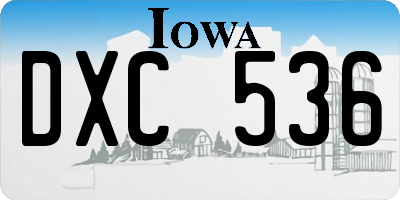 IA license plate DXC536