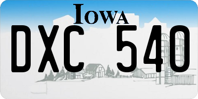 IA license plate DXC540
