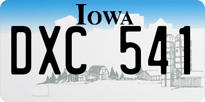 IA license plate DXC541