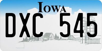 IA license plate DXC545