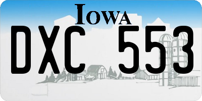 IA license plate DXC553