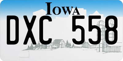 IA license plate DXC558