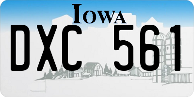 IA license plate DXC561