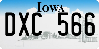 IA license plate DXC566
