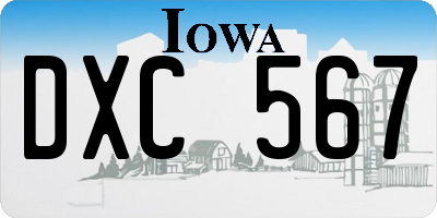 IA license plate DXC567