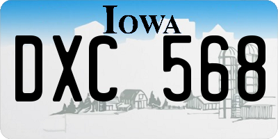 IA license plate DXC568