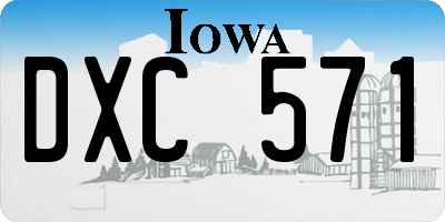 IA license plate DXC571