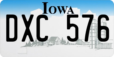 IA license plate DXC576