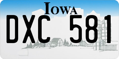 IA license plate DXC581