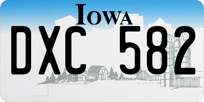 IA license plate DXC582