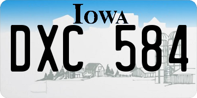 IA license plate DXC584