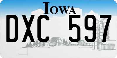 IA license plate DXC597