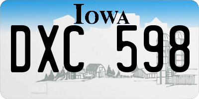 IA license plate DXC598