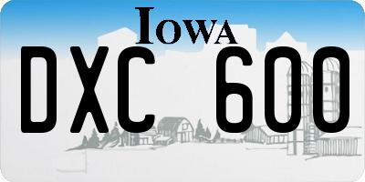IA license plate DXC600