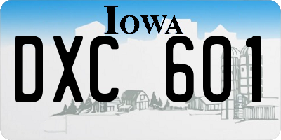 IA license plate DXC601