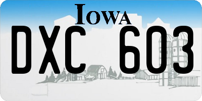 IA license plate DXC603