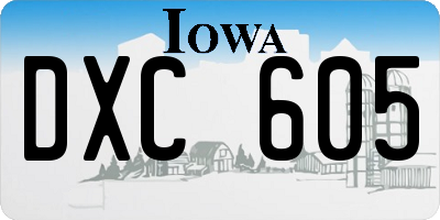 IA license plate DXC605