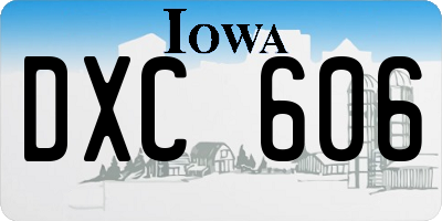 IA license plate DXC606