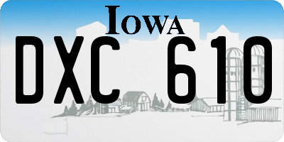IA license plate DXC610