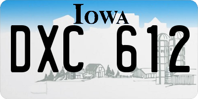 IA license plate DXC612
