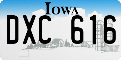 IA license plate DXC616