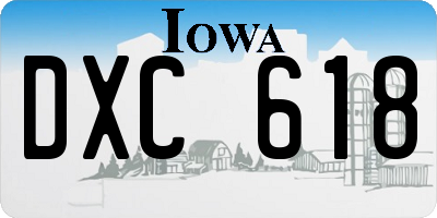 IA license plate DXC618
