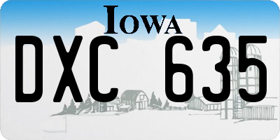 IA license plate DXC635