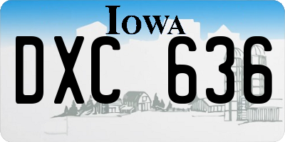 IA license plate DXC636
