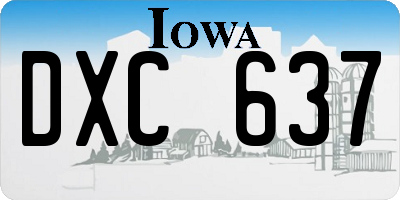 IA license plate DXC637
