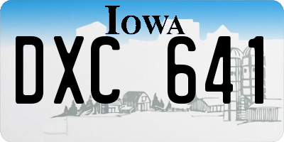 IA license plate DXC641