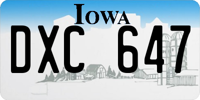 IA license plate DXC647