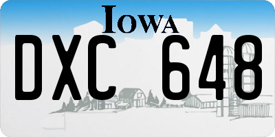 IA license plate DXC648
