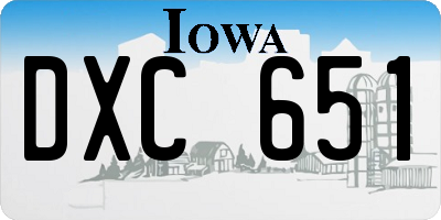 IA license plate DXC651