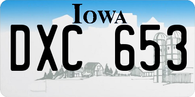 IA license plate DXC653