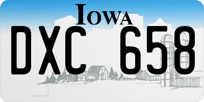 IA license plate DXC658