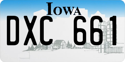 IA license plate DXC661