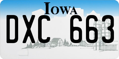 IA license plate DXC663