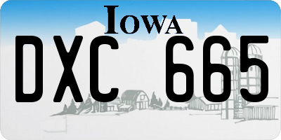 IA license plate DXC665