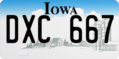 IA license plate DXC667