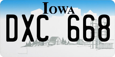 IA license plate DXC668