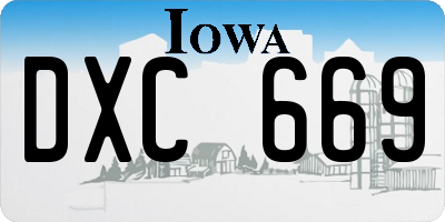 IA license plate DXC669