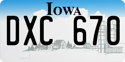 IA license plate DXC670