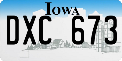 IA license plate DXC673