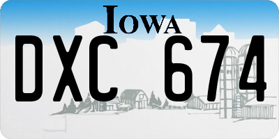 IA license plate DXC674