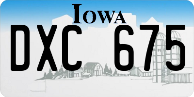 IA license plate DXC675