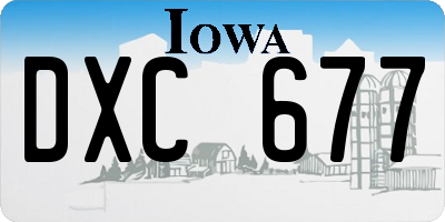 IA license plate DXC677