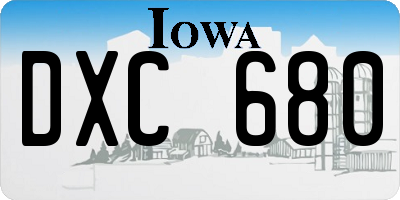 IA license plate DXC680